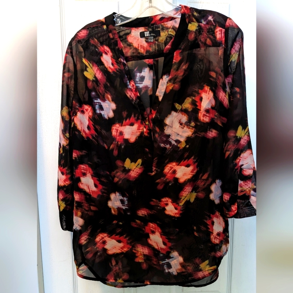 Kut from the kloth sheer 3/4 sleeve stitchfix